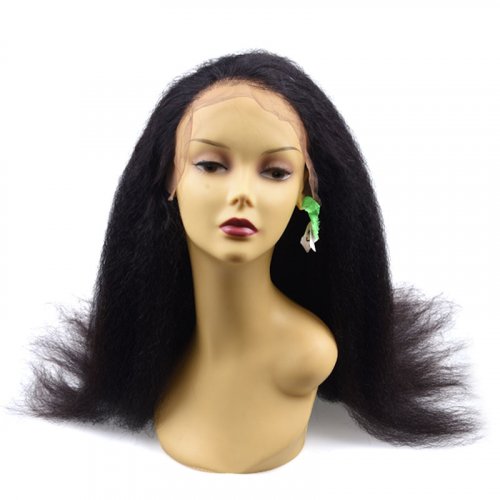 Kinky Straight Lace Frontal Wig Wholesale 13x4 Lace Front Wig 100% Human Hair 180% Density PrePlucked Curly Wigs Human Hair Lace Front Virgin Hair