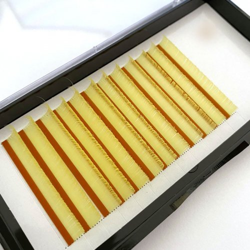 Yellow lash wholesale individual lash extension trays,easy fan,premade fan,flat lash,YY,W,lash extension